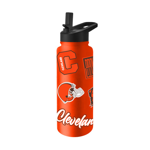 Cleveland Browns Quencher Bottle 34oz Stainless Steel Dreamweave - Logo Brands