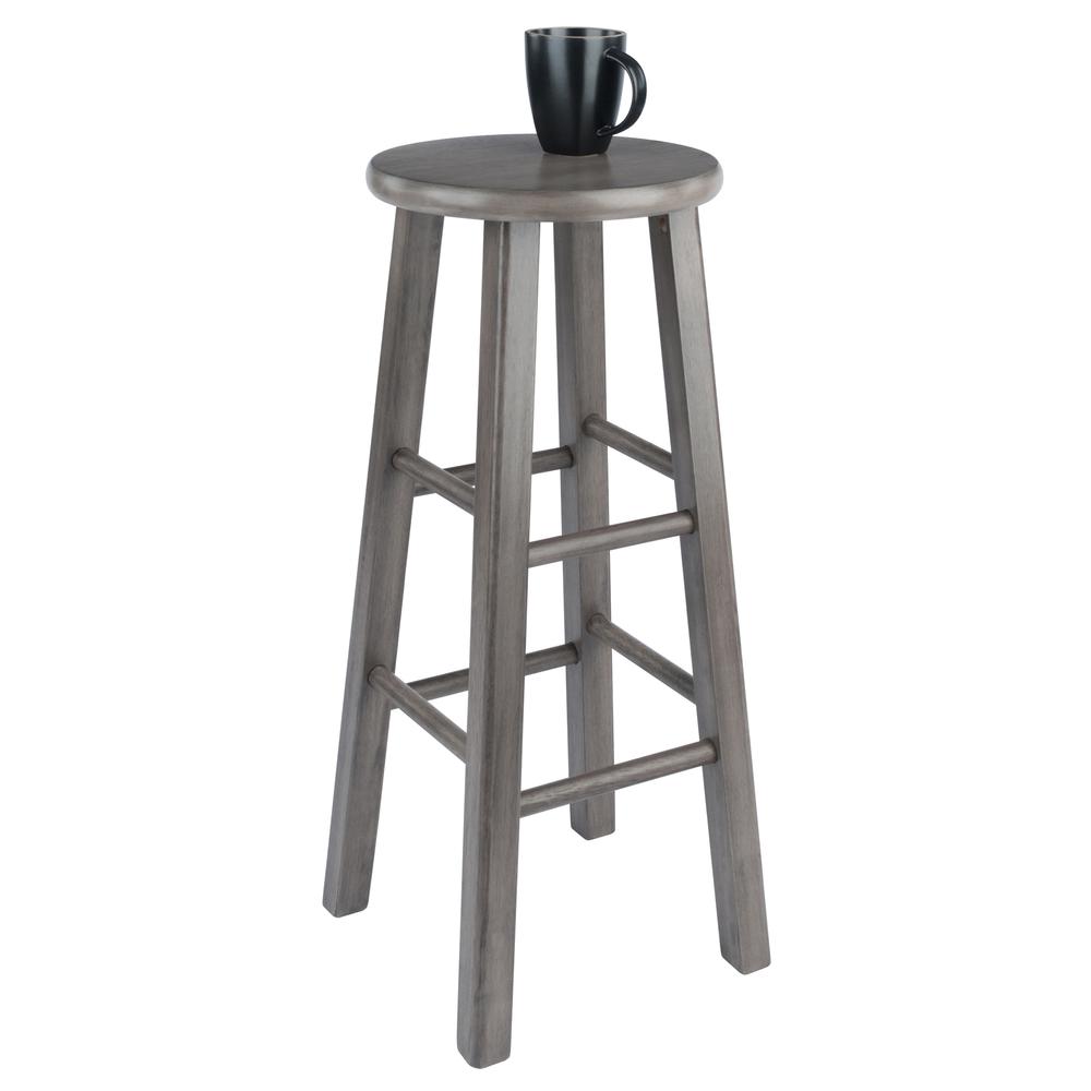 Ivy Bar Stool, 29'', Rustic Gray Finish - Winsome Wood