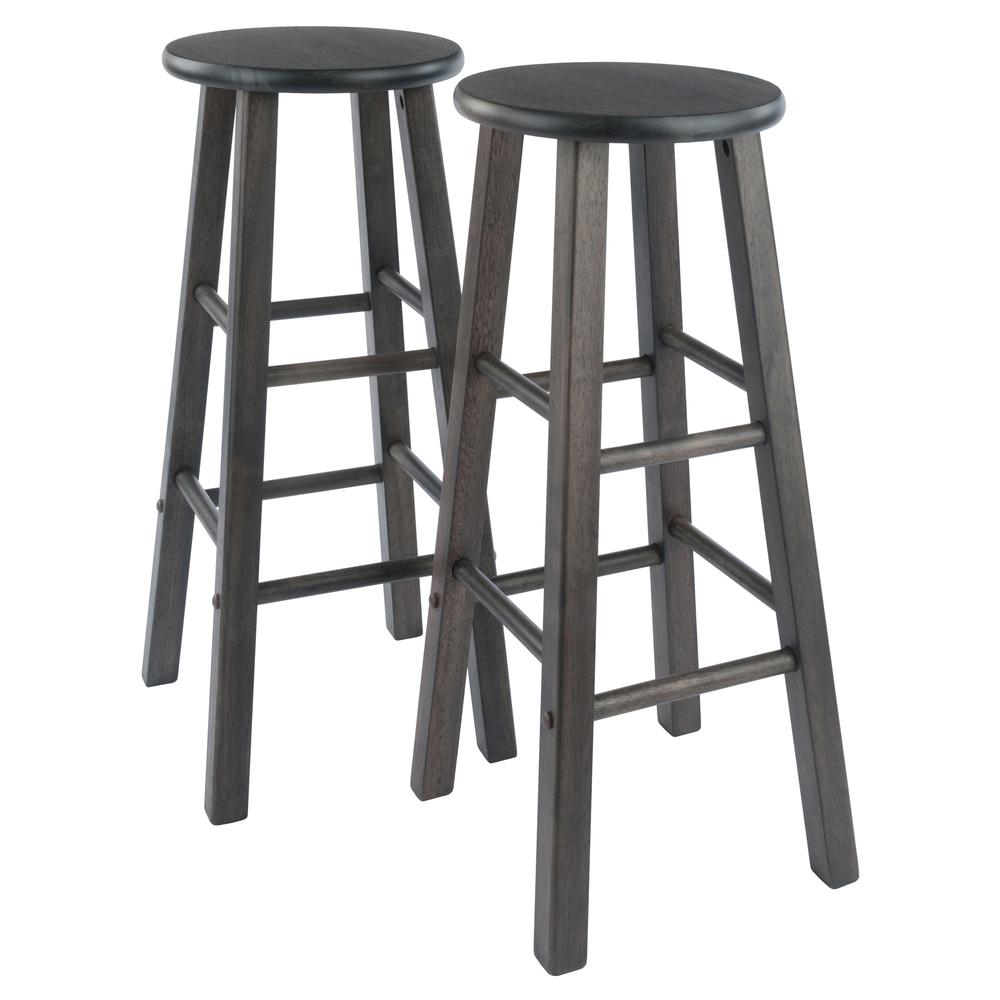 Element Bar Stools, 2-Pc Set, Oyster Gray - Winsome Wood