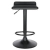 Obsidian Set of 2 Adjustable Swivel Air Lift Stool, Backless, Black PVC Seat, Black Metal Post and Base - Winsome Wood