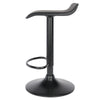 Obsidian Set of 2 Adjustable Swivel Air Lift Stool, Backless, Black PVC Seat, Black Metal Post and Base - Winsome Wood