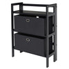 Torino 3-PC Set Folding Bookcase w/ Fabric Basket - Winsome Wood