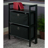 Torino 3-PC Set Folding Bookcase w/ Fabric Basket - Winsome Wood