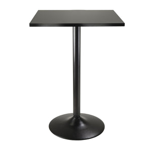 Pub Table Square Black MDF Top with Black leg and base - Winsome Wood