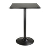 Pub Table Square Black MDF Top with Black leg and base - Winsome Wood