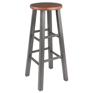 Ivy Bar Stool 29'', Rustic Teak / Gray Finish - Winsome Wood