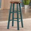 Ivy 29'' Bar Stool Rustic Teal w/ Walnut Seat - Winsome Wood