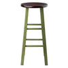 Ivy 29'' Bar Stool Rustic Green w/ Walnut Seat - Winsome Wood