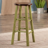 Ivy 29'' Bar Stool Rustic Green w/ Walnut Seat - Winsome Wood