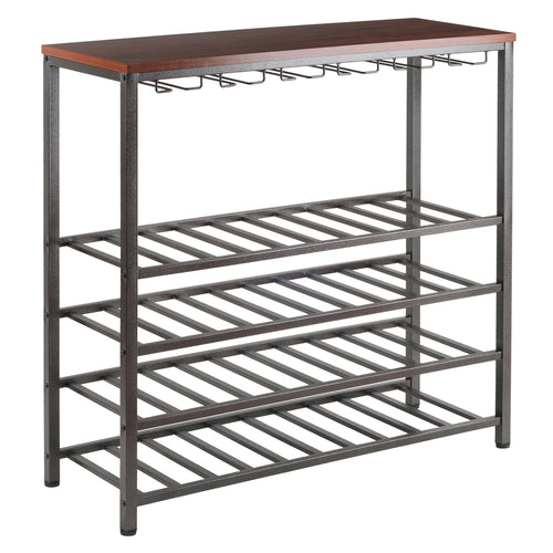 Michelle Wine Rack with Glass Hanger - Winsome Wood