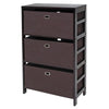 Torino 4-PC Set Storage Shelf w/ Black Fabric Baskets - Winsome Wood