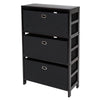 Torino 4-PC Set Storage Shelf w/ Black Fabric Baskets - Winsome Wood