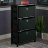 Torino 4-PC Set Storage Shelf w/ Black Fabric Baskets - Winsome Wood