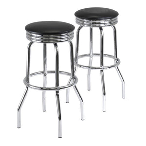 Summit 2-PC Swivel Stools with Faux Leather - Winsome Wood