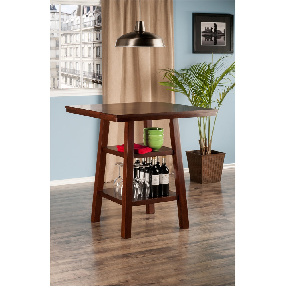 Orlando High Table w/ 2 Shelves - Winsome Wood