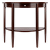 Concord Hall / Console Table,  Half Moon with Drawer, Shelf - Winsome Wood