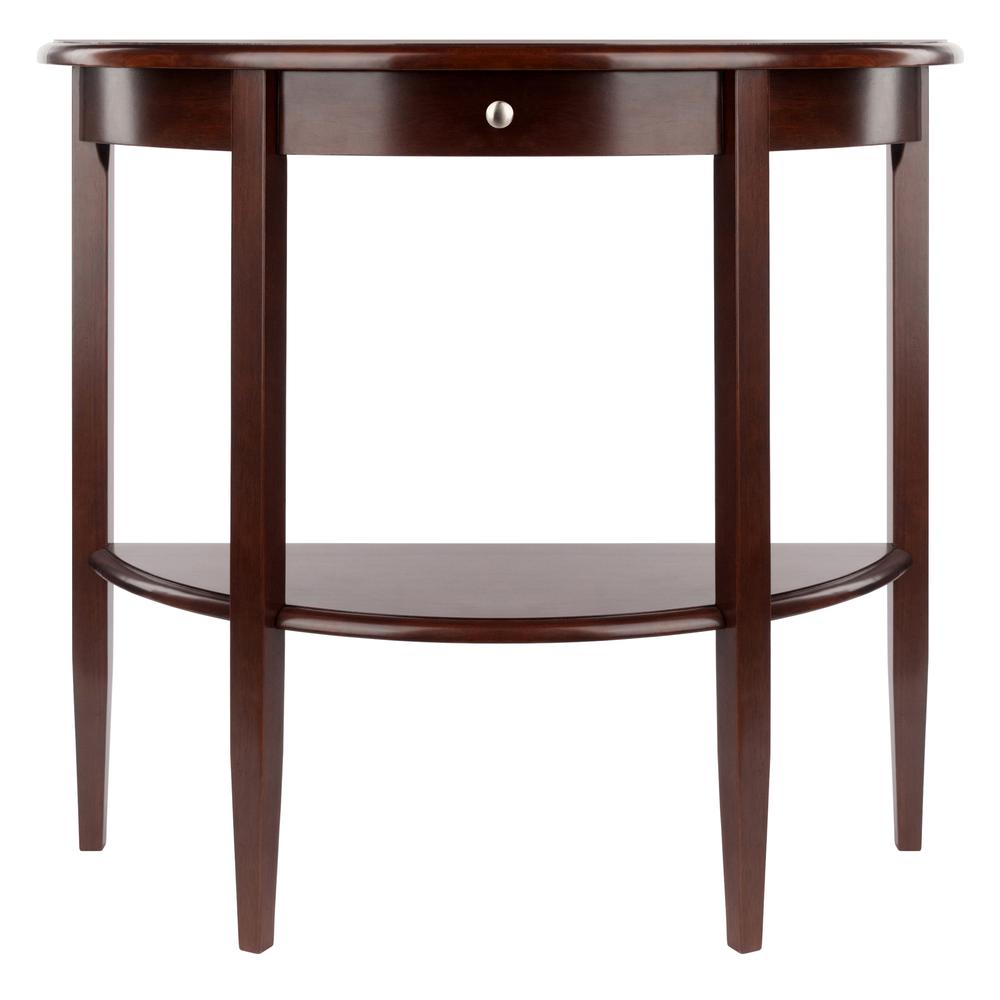Concord Hall / Console Table,  Half Moon with Drawer, Shelf - Winsome Wood
