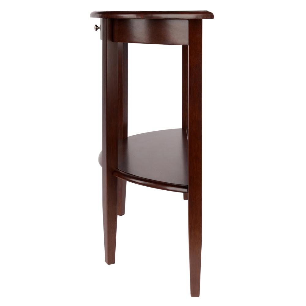 Concord Hall / Console Table,  Half Moon with Drawer, Shelf - Winsome Wood