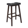 Mona 29'' Cushion Saddle Seat Stool, Black, Faux Leather, RTA - Winsome Wood