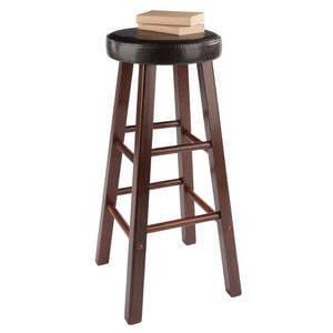 Maria Cushioned Bar Stool, 2-Pc Set, Espresso & Walnut - Winsome Wood