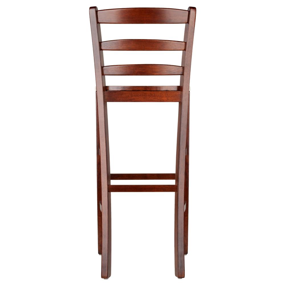 Benjamin 2-PC Ladder Back 30'' Bar Stool Set Antique Walnut - Winsome Wood