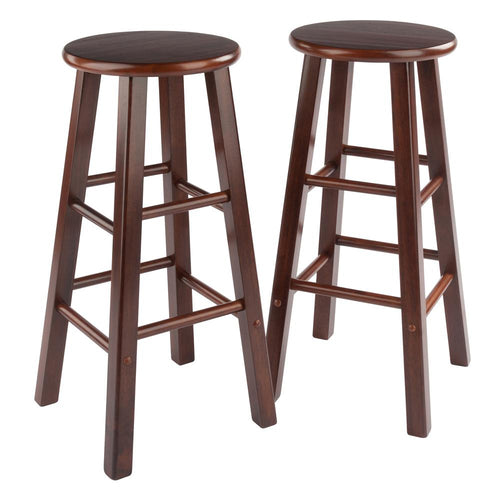 Element Bar Stools, 2-Pc Set, Walnut - Winsome Wood