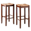 Kaden 2-PC Set Bar Stools Rush Seat - Winsome Wood
