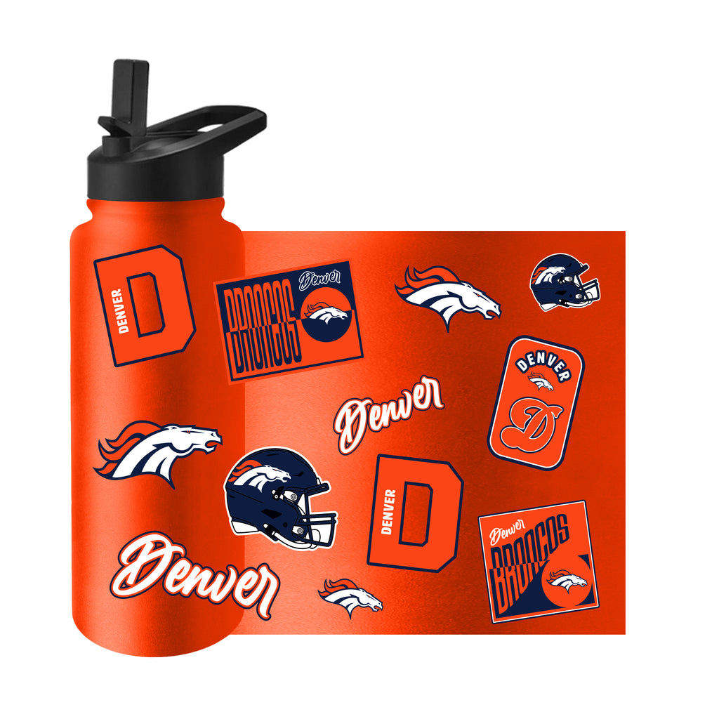 Denver Broncos Quencher Bottle 34oz Stainless Steel Dreamweave - Logo Brands