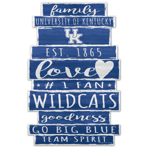 Kentucky Wildcats Sign 11x17 Wood Family Word Design - WinCraft