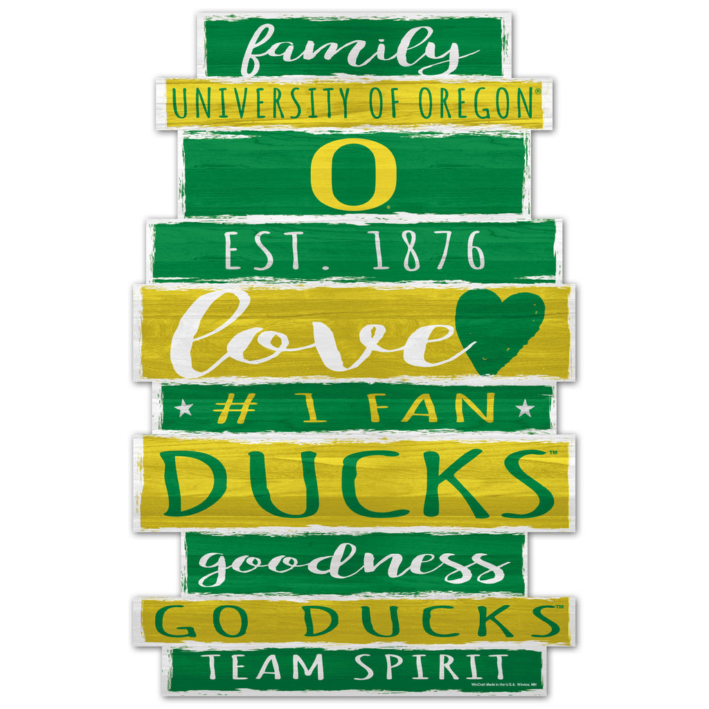 Oregon Ducks Sign 11x17 Wood Family Word - WinCraft