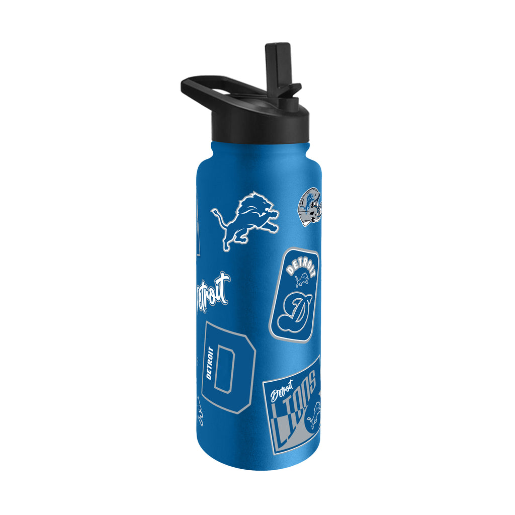 Detroit Lions Quencher Bottle 34oz Stainless Steel Dreamweave - Logo Brands