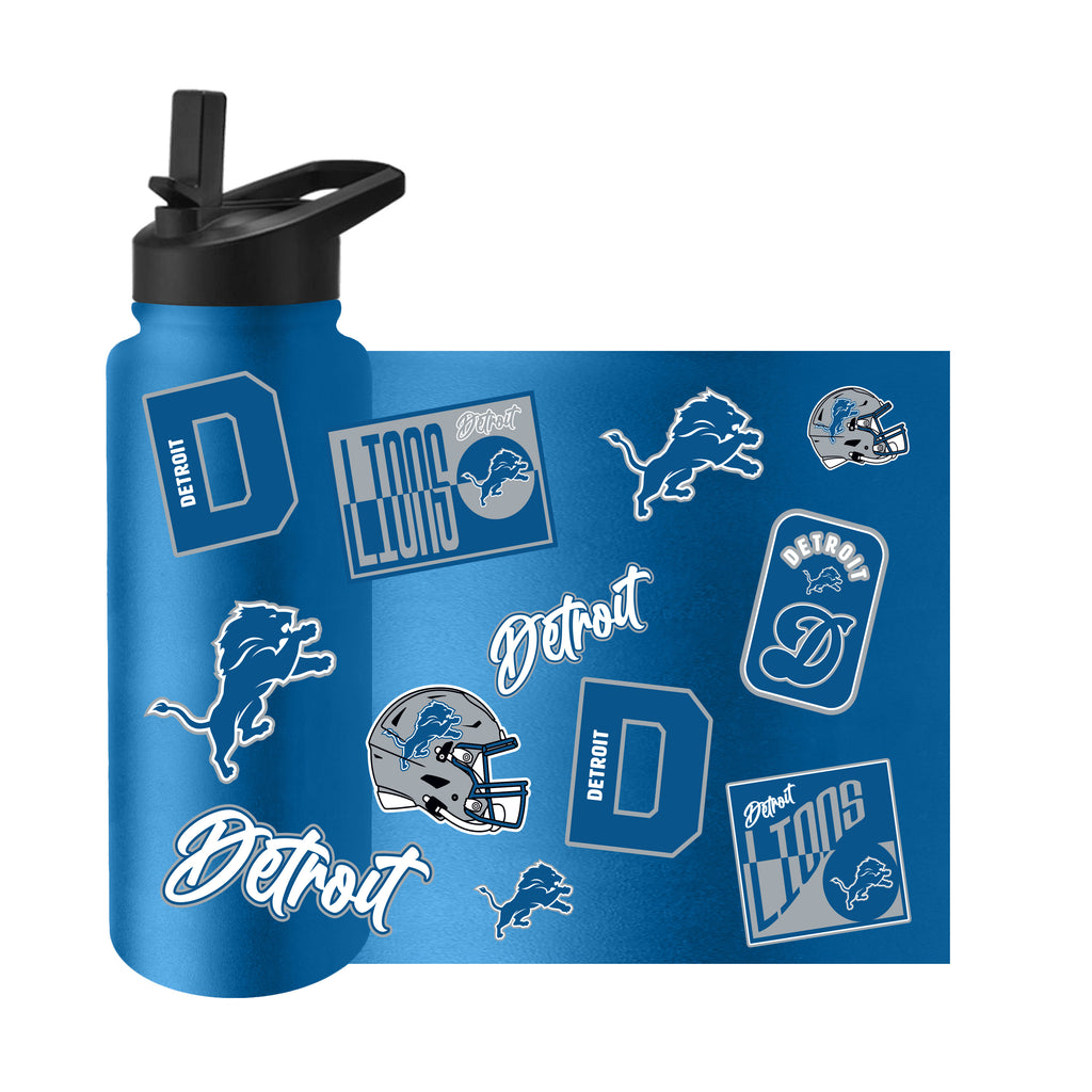Detroit Lions Quencher Bottle 34oz Stainless Steel Dreamweave - Logo Brands
