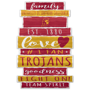 USC Trojans Sign 11x17 Wood Family Word - WinCraft