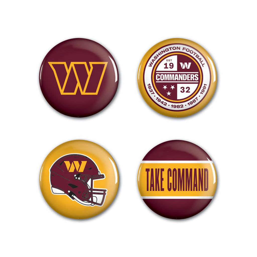 Washington Commanders Buttons 4 Pack - WinCraft