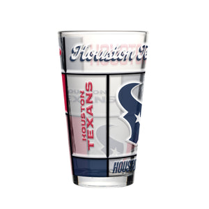 Houston Texans Pint Glass 16oz Quilted Stained Boxed - Logo Brands