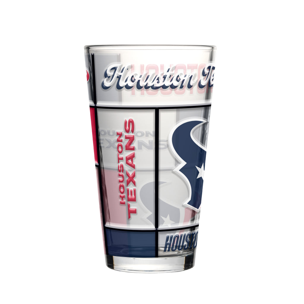 Houston Texans Pint Glass 16oz Quilted Stained Boxed - Logo Brands