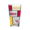 Kansas City Chiefs Pint Glass 16oz Quilted Stained Boxed - Logo Brands
