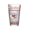 Kansas City Chiefs Pint Glass 16oz Quilted Stained Boxed - Logo Brands