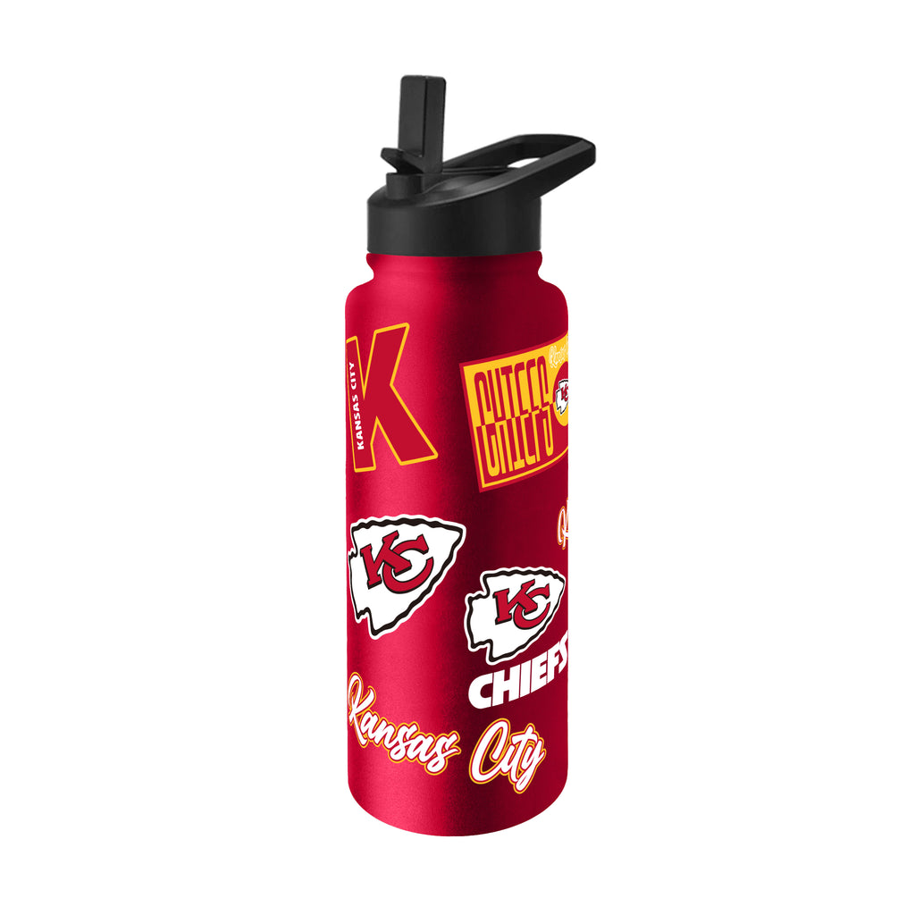 Kansas City Chiefs Quencher Bottle 34oz Stainless Steel Dreamweave - Logo Brands