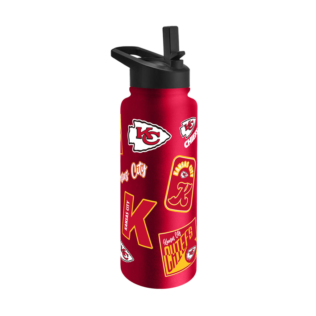 Kansas City Chiefs Quencher Bottle 34oz Stainless Steel Dreamweave - Logo Brands