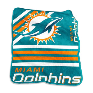 Miami Dolphins Blanket 50x60 Raschel Throw - Logo Brands
