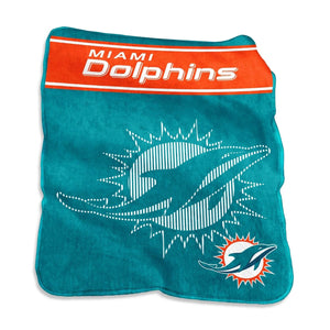 Miami Dolphins Blanket 60x80 Raschel Throw - Logo Brands