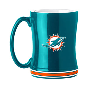 Miami Dolphins Coffee Mug 14oz Sculpted Relief Team Color - Logo Brands