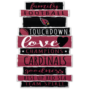 Arizona Cardinals Sign 11x17 Wood Family Word - WinCraft
