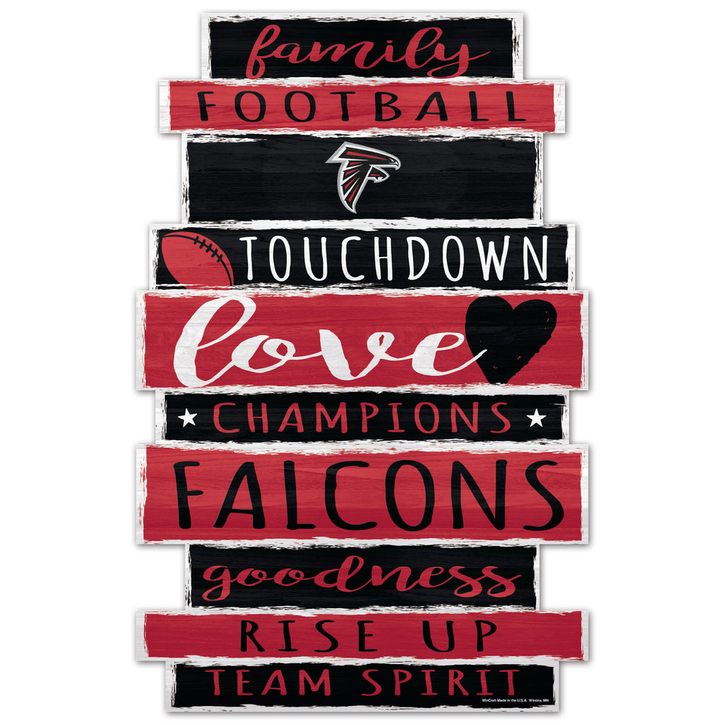 Atlanta Falcons Sign 11x17 Wood Family Word - WinCraft