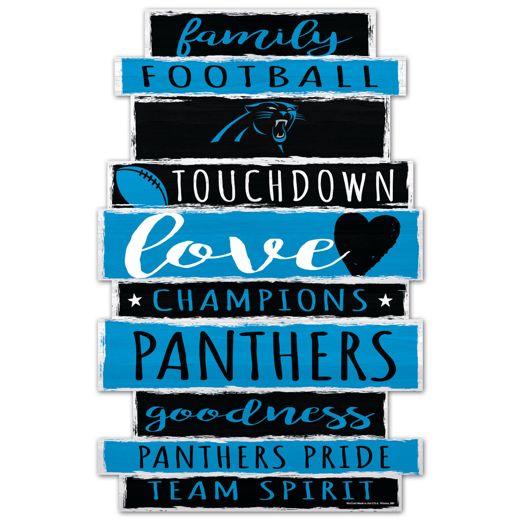 Carolina Panthers Sign 11x17 Wood Family Word - WinCraft