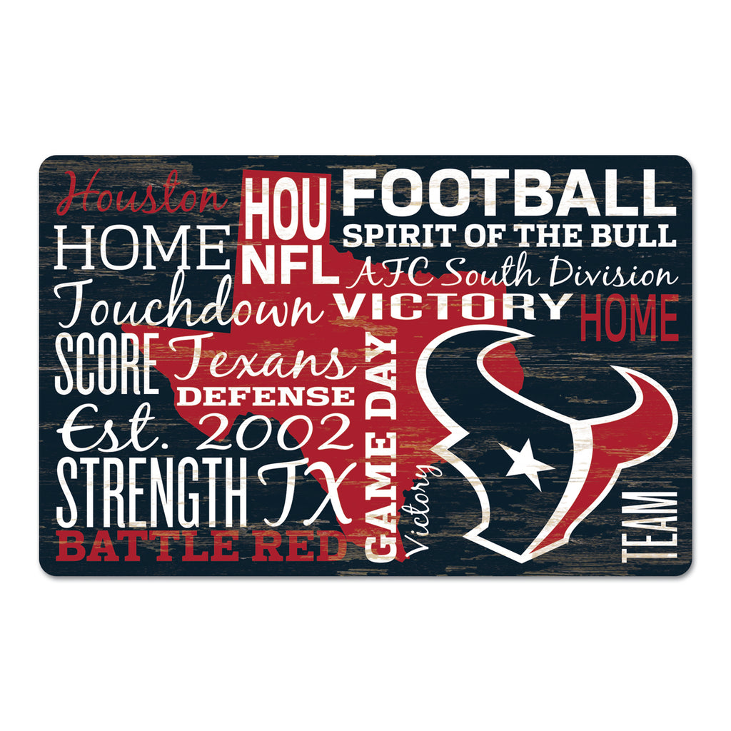 Houston Texans Sign 11x17 Wood Wordage - WinCraft