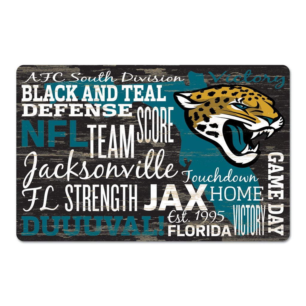 Jacksonville Jaguars Sign 11x17 Wood Wordage - WinCraft
