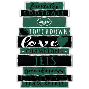 New York Jets Sign 11x17 Wood Family Word - WinCraft