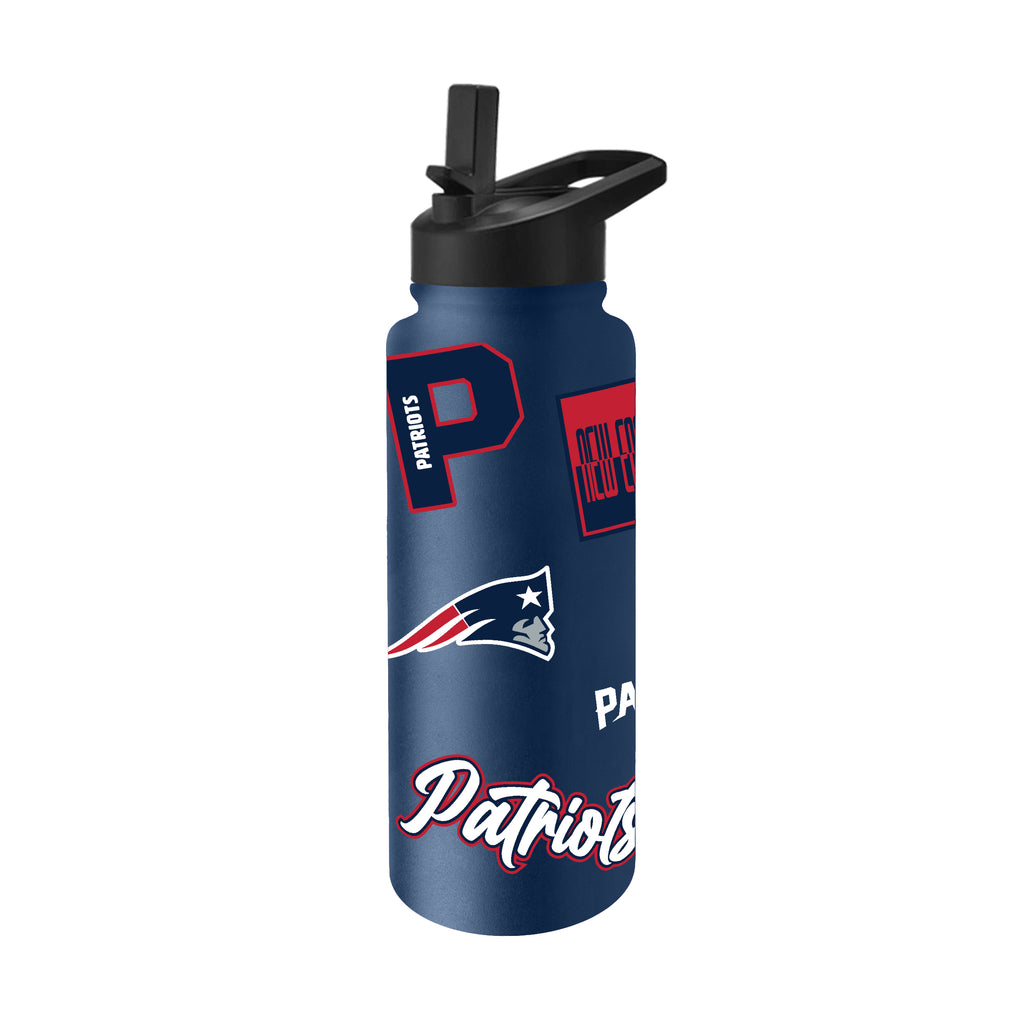 New England Patriots Quencher Bottle 34oz Stainless Steel Dreamweave - Logo Brands
